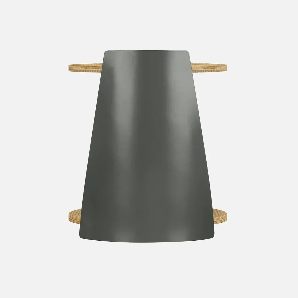 Table d'appoint Molto métal courbé et bois à roulettes