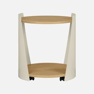 Table d'appoint Molto métal courbé et bois avec roulettes