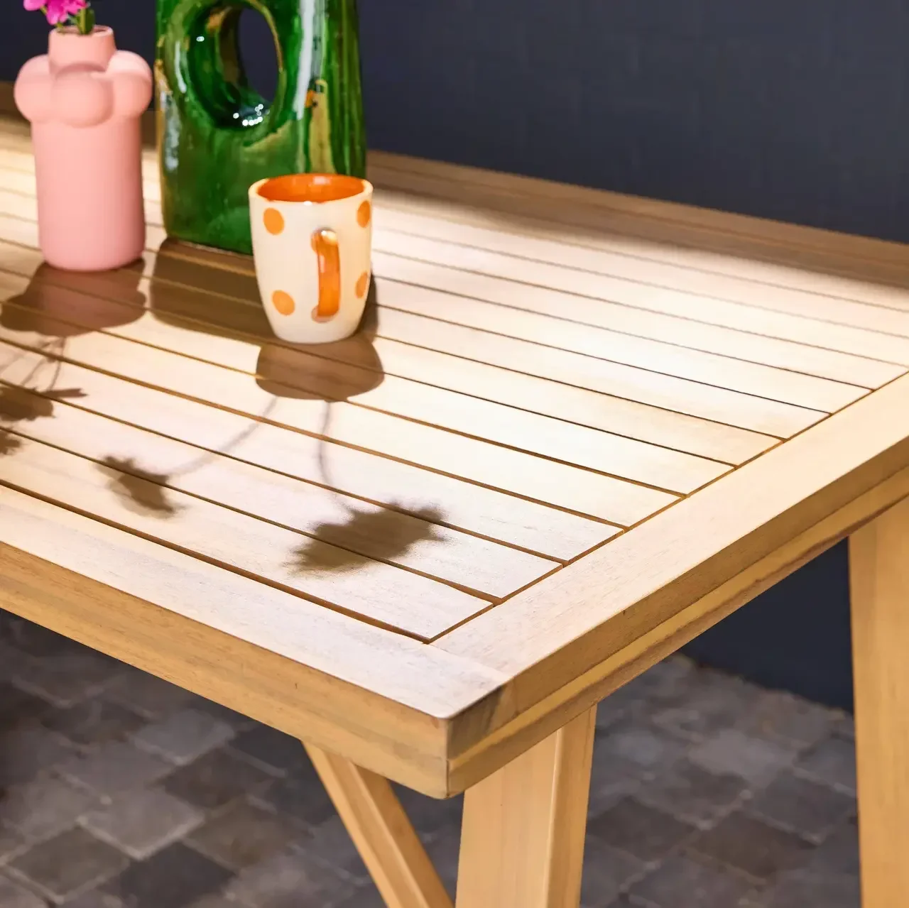 Table de bar extérieure en bois d'acacia 4 personnes Paloma