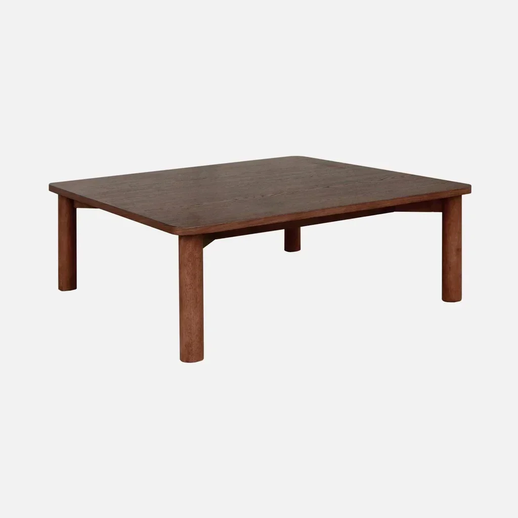 Mesa de Centro Cuadrada Solène Madera Hevea Roble Salón