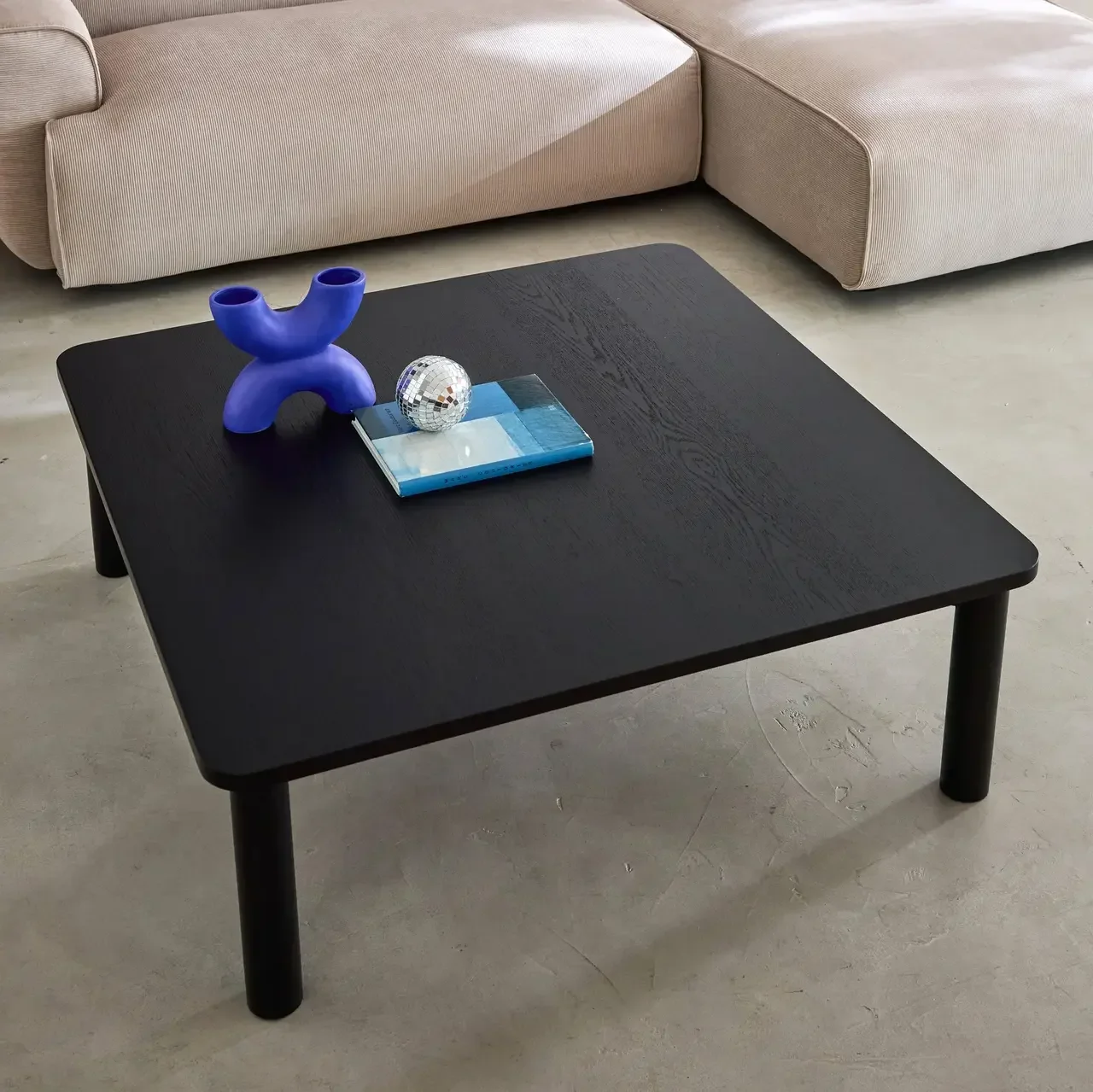 Mesa de Centro Cuadrada Solène Madera Hevea Roble Salón