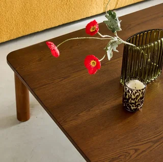 Mesa de Centro Cuadrada Solène Madera Hevea Roble Salón