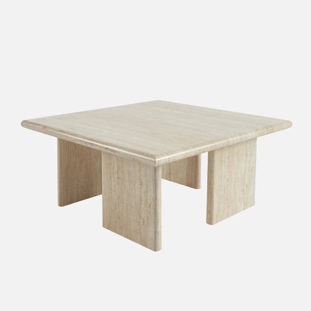 Contemporary solid wood square coffee table minimalist elegant living room
