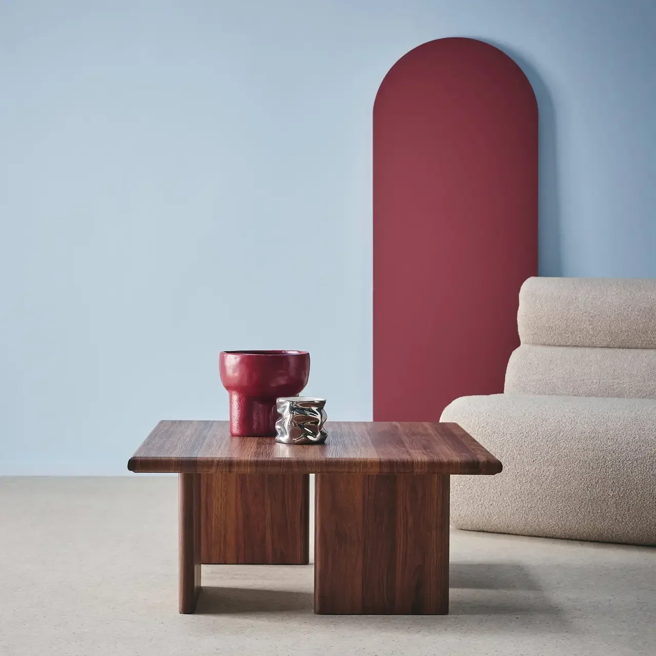 Square solid wood coffee table contemporary style living room