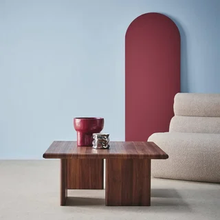 Square solid wood coffee table contemporary style living room
