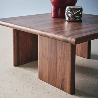 Square solid wood coffee table contemporary style living room
