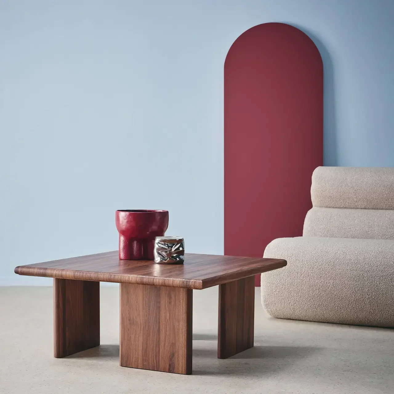 Square solid wood coffee table contemporary style living room