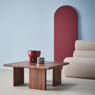 Square solid wood coffee table contemporary style living room