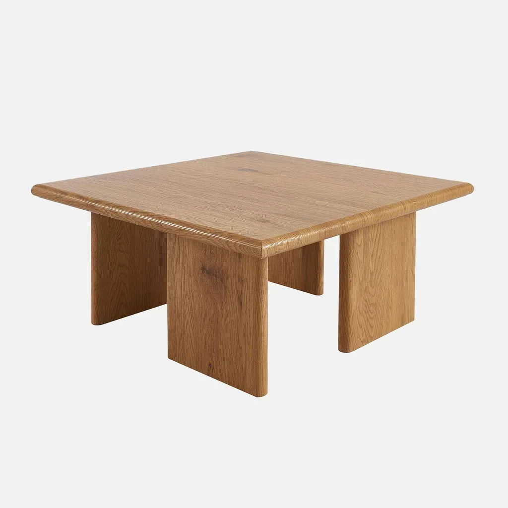 Square solid wood coffee table contemporary style living room