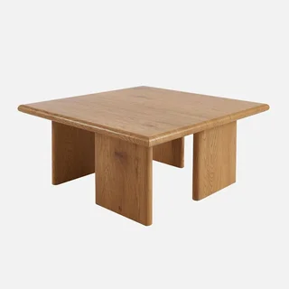 Square solid wood coffee table contemporary style living room