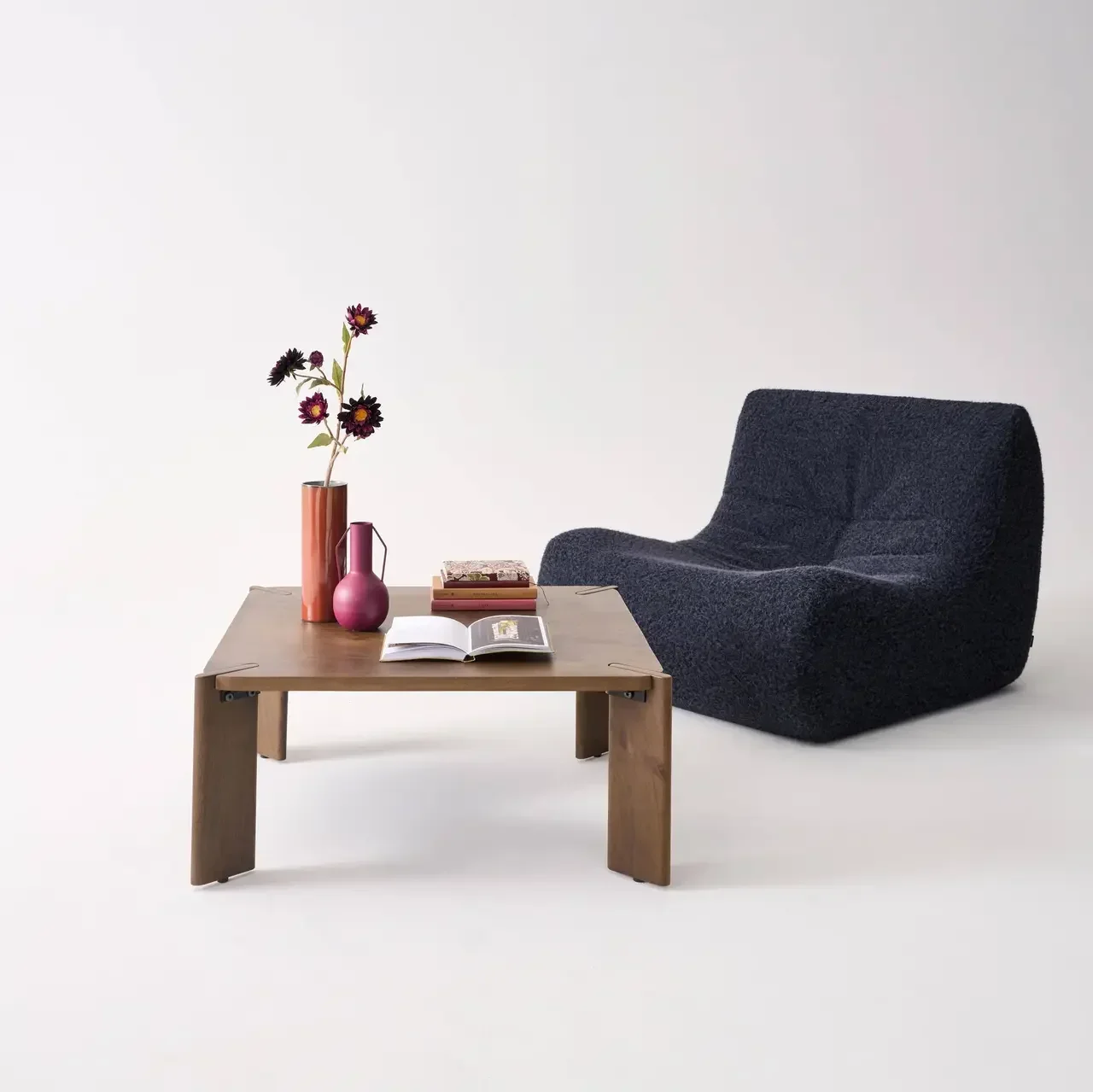 Table basse carrée bois massif manguier acacia style exotique salon