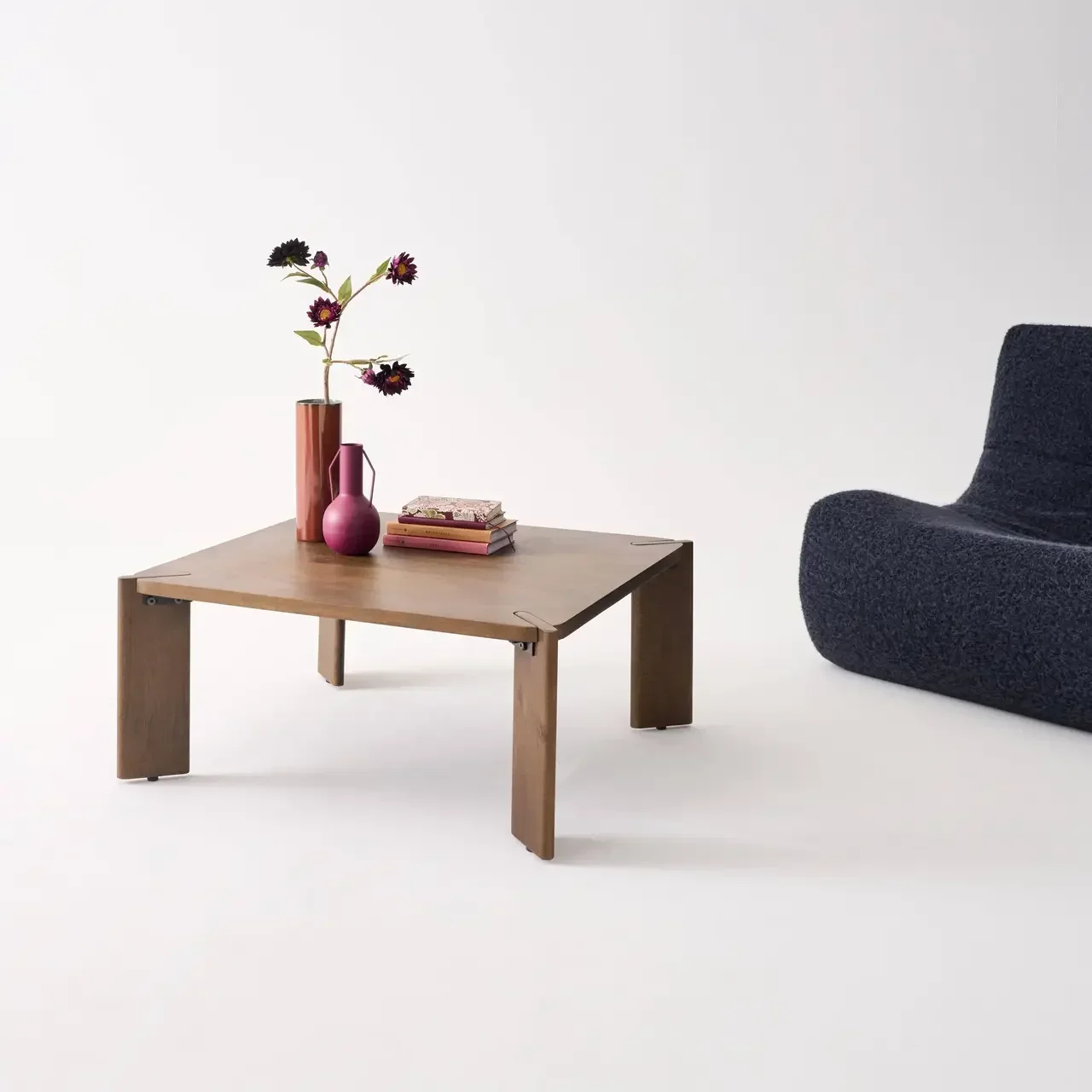 Table basse carrée bois massif manguier acacia style exotique salon