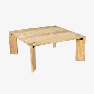 Square solid wood coffee table mango acacia exotic style living room