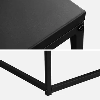 Mesa de centro quadrada de metal preto fosco estilo industrial