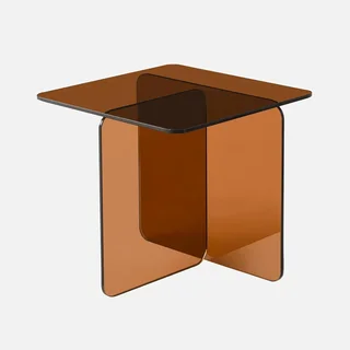 Table basse carrée verre trempé transparent Glintz design moderne