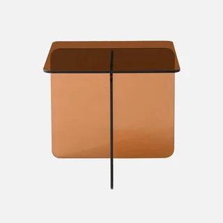Table basse carrée verre trempé transparent Glintz design moderne