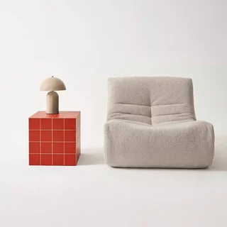 Table basse cubique 40x40cm effet carreaux de ciment style vintage