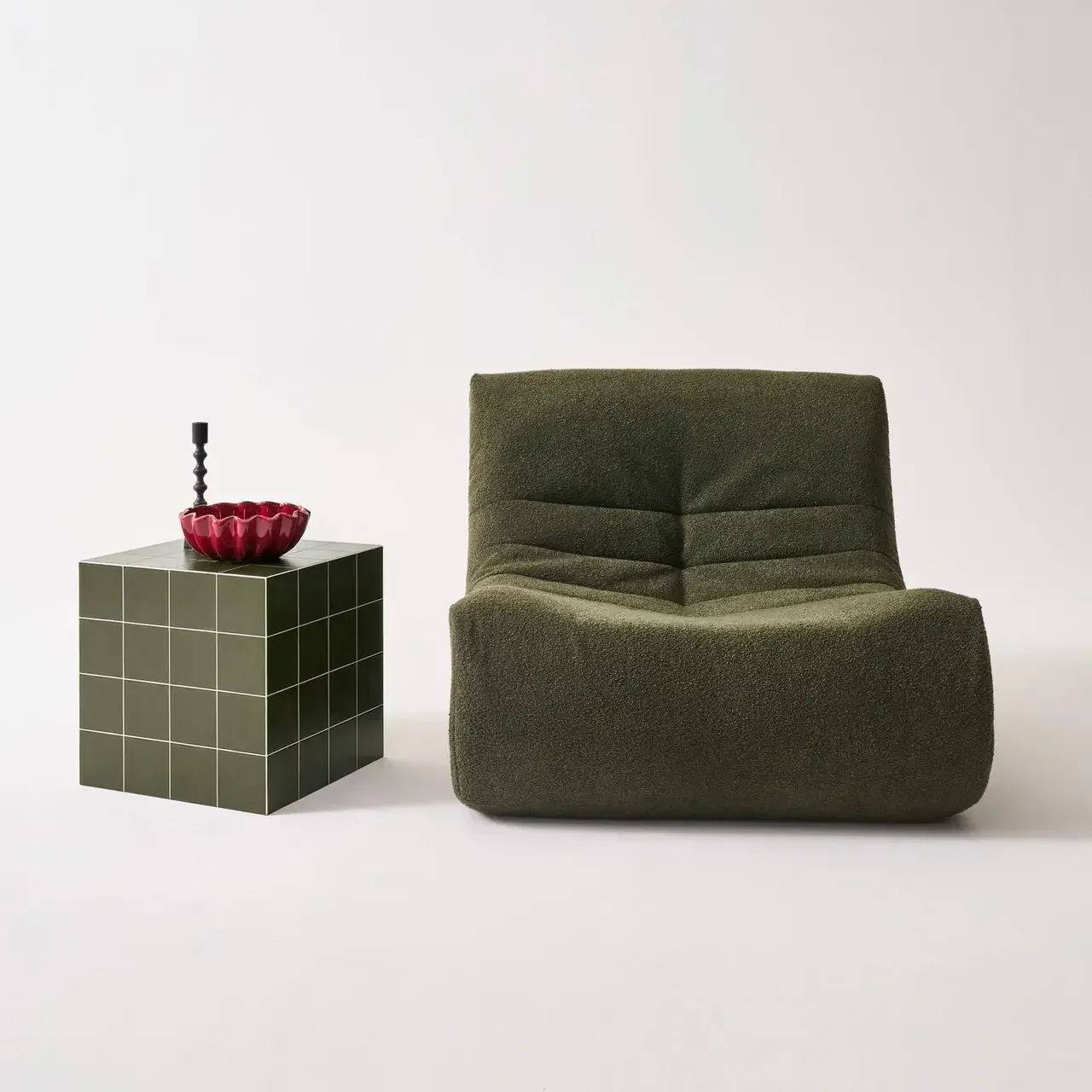 Table basse cubique effet carreaux de ciment vintage 40x40cm