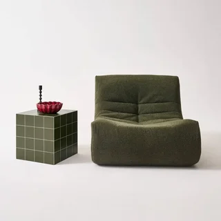 Table basse cubique effet carreaux de ciment vintage 40x40cm
