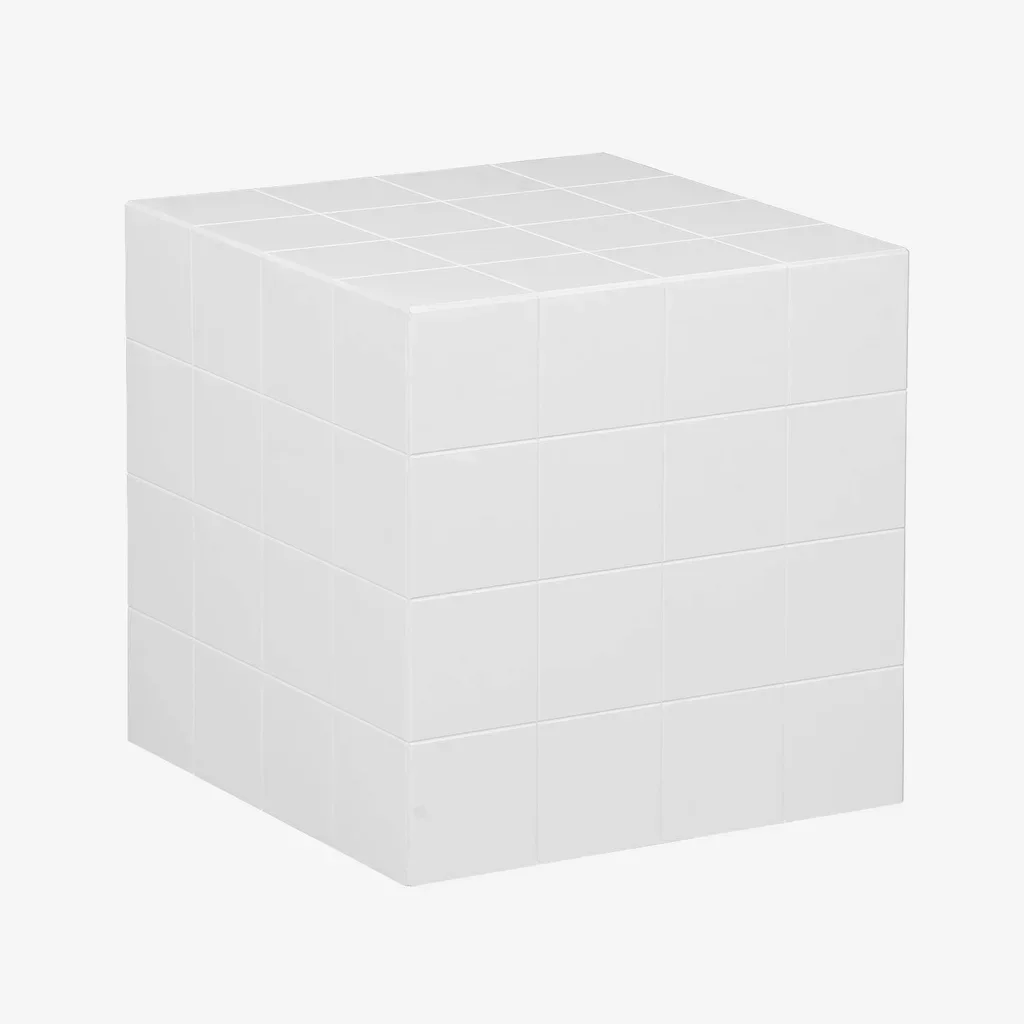 Table basse cubique vintage effet carreaux de ciment 40x40cm Kubeeek