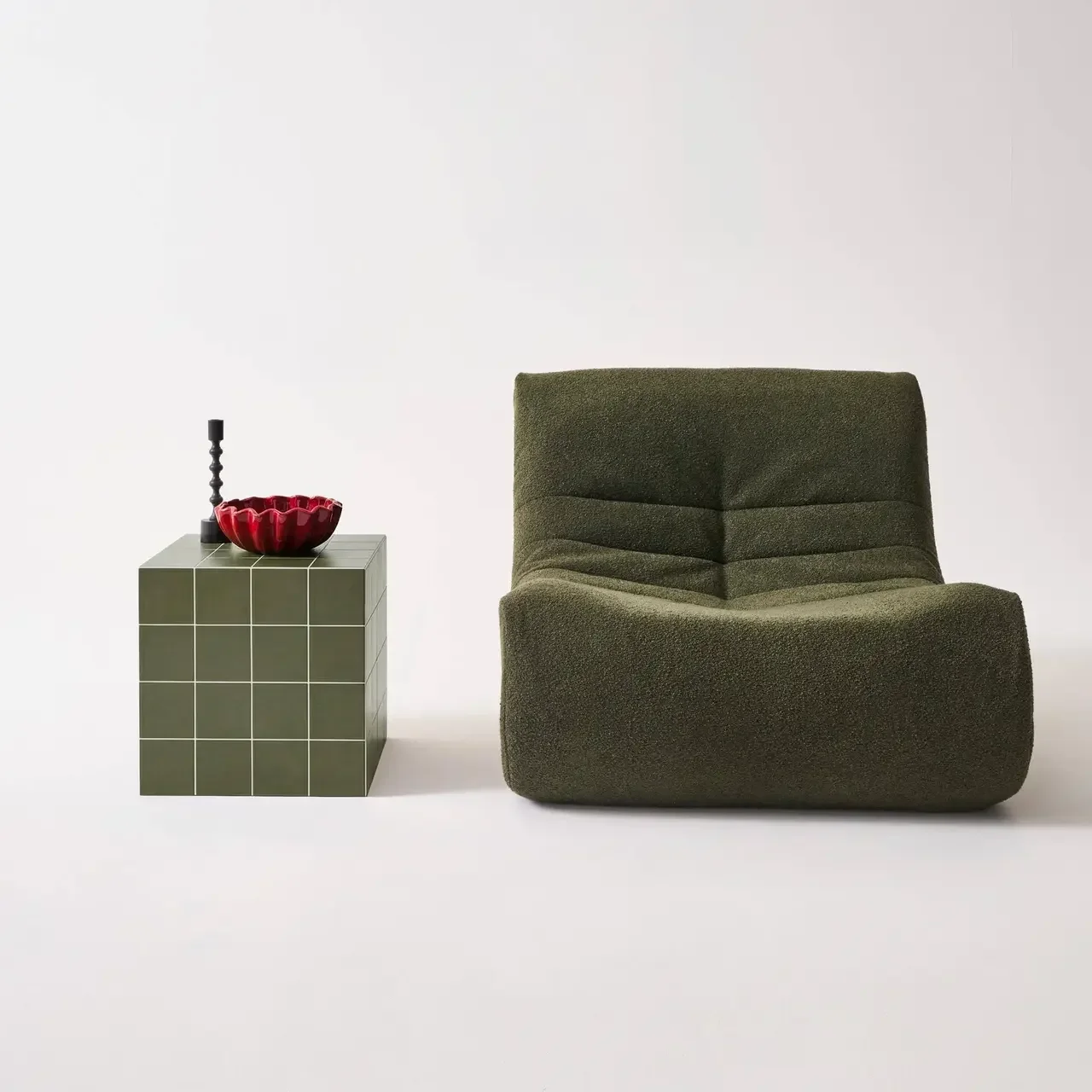 Table basse cubique effet carreaux de ciment vintage 40x40cm