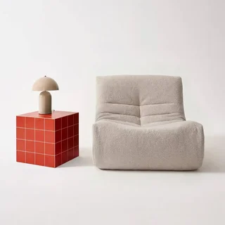 Table basse cubique 40x40cm effet carreaux de ciment style vintage