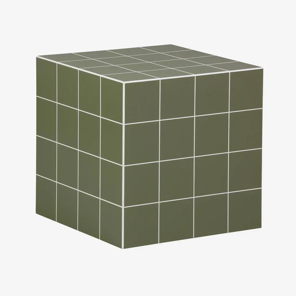 Table basse cubique effet carreaux de ciment vintage 40x40cm