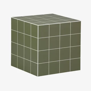 Table basse cubique effet carreaux de ciment vintage 40x40cm