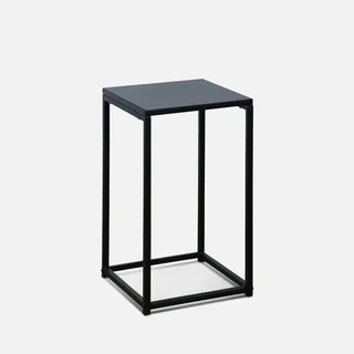 Black Industrial Nesting Coffee Table Set of 2 - Stackable Side Tables