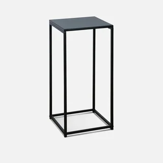 Black Industrial Nesting Coffee Table Set of 2 - Stackable Side Tables