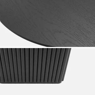 Table basse ovale bois hévéa chêne salon design Gabrielle