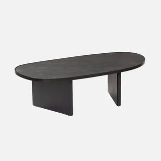 Table basse ovale Shiva bois manguier pierre naturelle salon