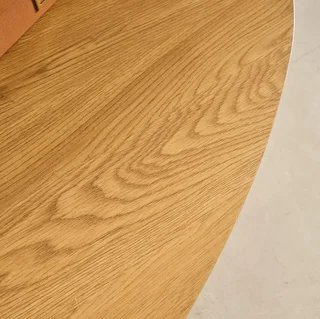 Ovaler Couchtisch Ezia Eichenoptik Platte verchromte Metallbeine modernes Design Wohnzimmer