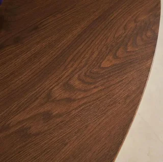 Ovaler Couchtisch Ezia verchromte Metallbeine Eichenoptik Platte modernes Wohnzimmer Design