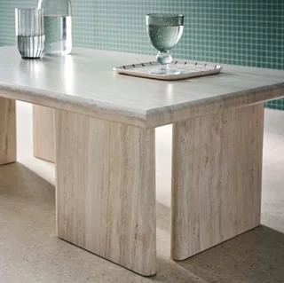 Table basse rectangulaire effet bois design minimaliste salon moderne