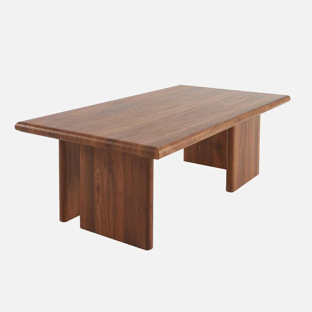 Table basse rectangulaire effet bois design minimaliste salon moderne