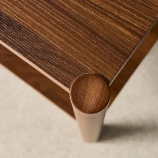 Mesa de centro retangular 2 prateleiras efeito madeira nogueira Harmony