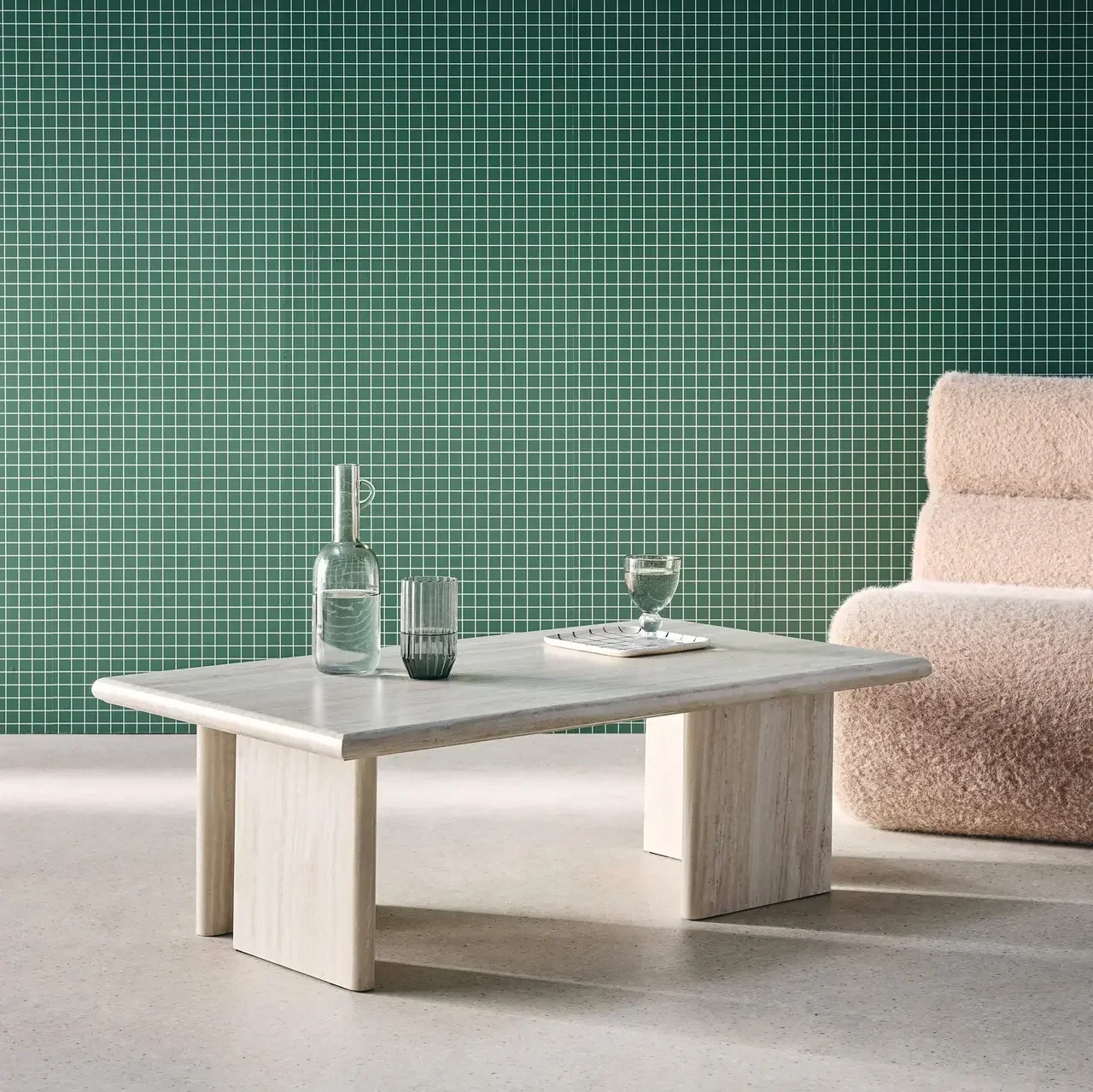 Table basse rectangulaire effet bois design minimaliste salon moderne