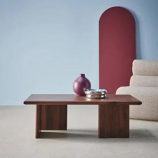 Table basse rectangulaire effet bois design minimaliste salon moderne