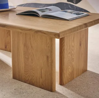 Table basse rectangulaire effet bois design minimaliste salon moderne
