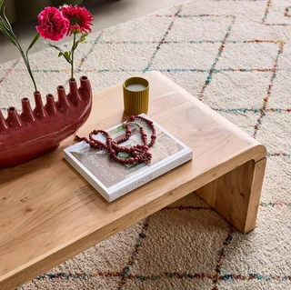 Table basse rectangulaire bois acacia massif style exotique Dana 100cm