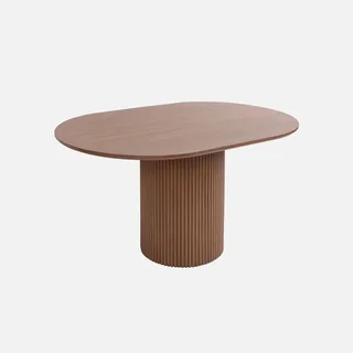 Mesa de centro retangular em nogueira esculpida à mão Coleção Faro 90x60 cm