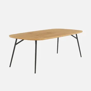 Mesa de centro roble metal negro 120 cm salón moderno
