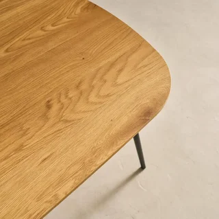 Mesa de centro roble metal negro 120 cm salón moderno
