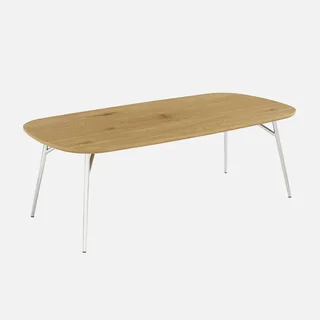Table basse scandinave bois métal chromé rectangulaire design