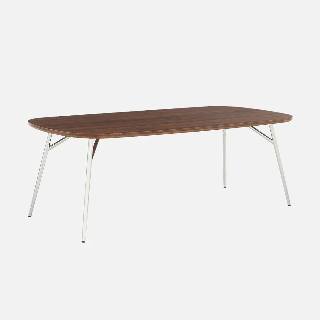 Table basse scandinave bois métal chromé rectangulaire design