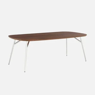 Table basse scandinave bois métal chromé rectangulaire design