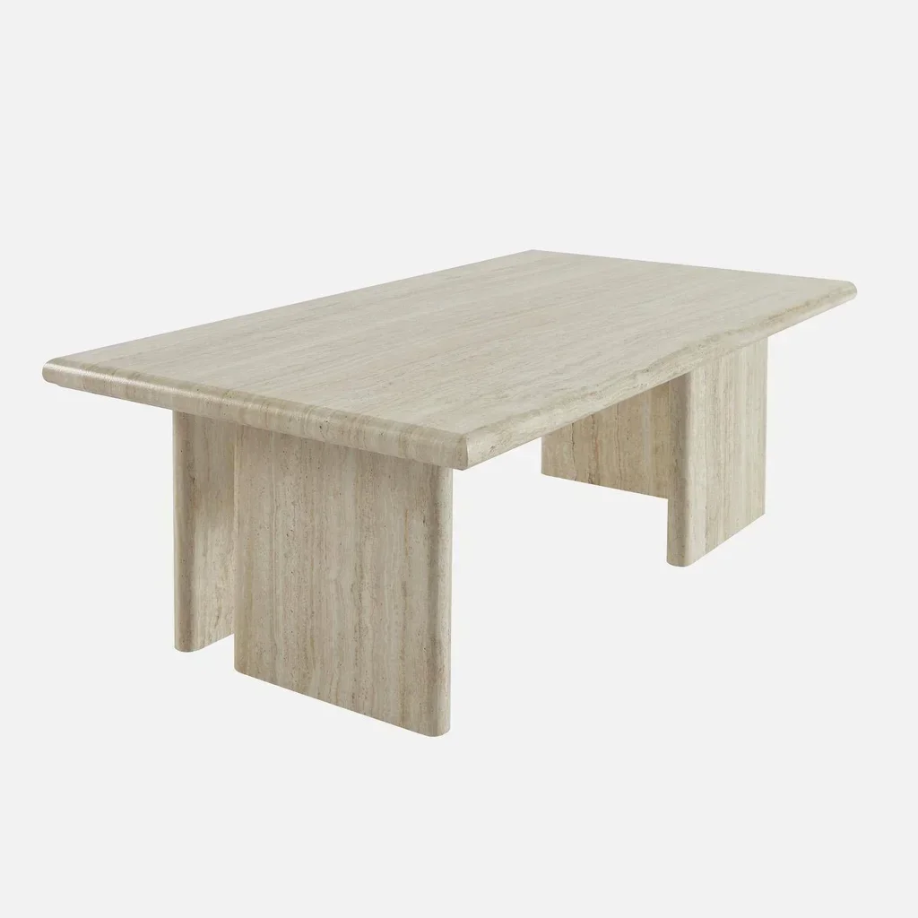 Table basse rectangulaire effet bois design minimaliste salon moderne