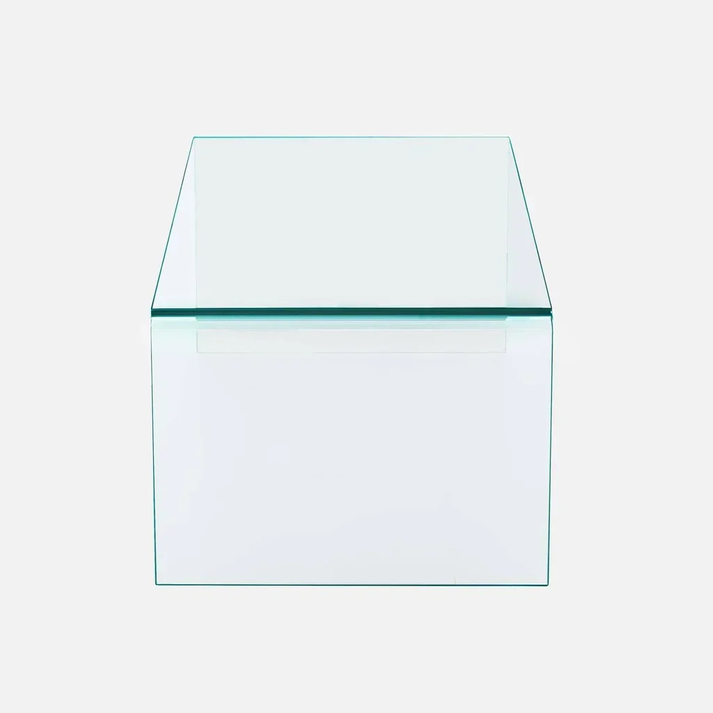 Table basse verre trempé transparent design moderne salon Glintz