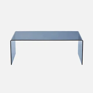 Table basse verre trempé transparent rectangulaire design moderne salon